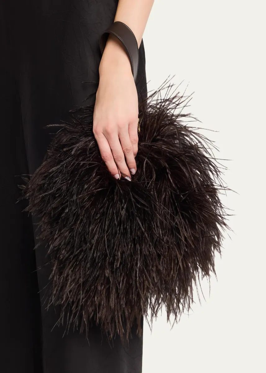 Ferragamo Feather Evening Clutch Bag | Thumbnail 2