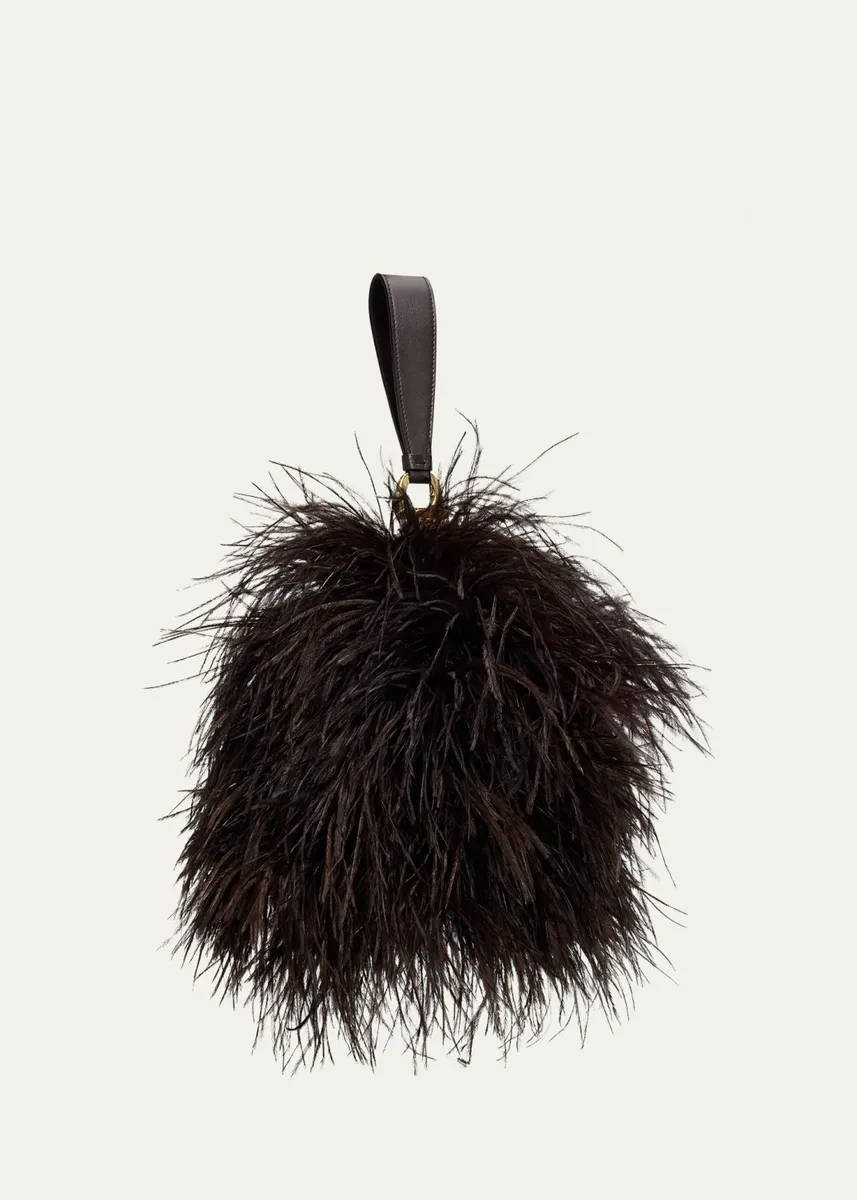 Ferragamo Feather Evening Clutch Bag | Thumbnail 3