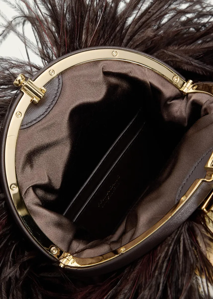 Ferragamo Feather Evening Clutch Bag | Thumbnail 4