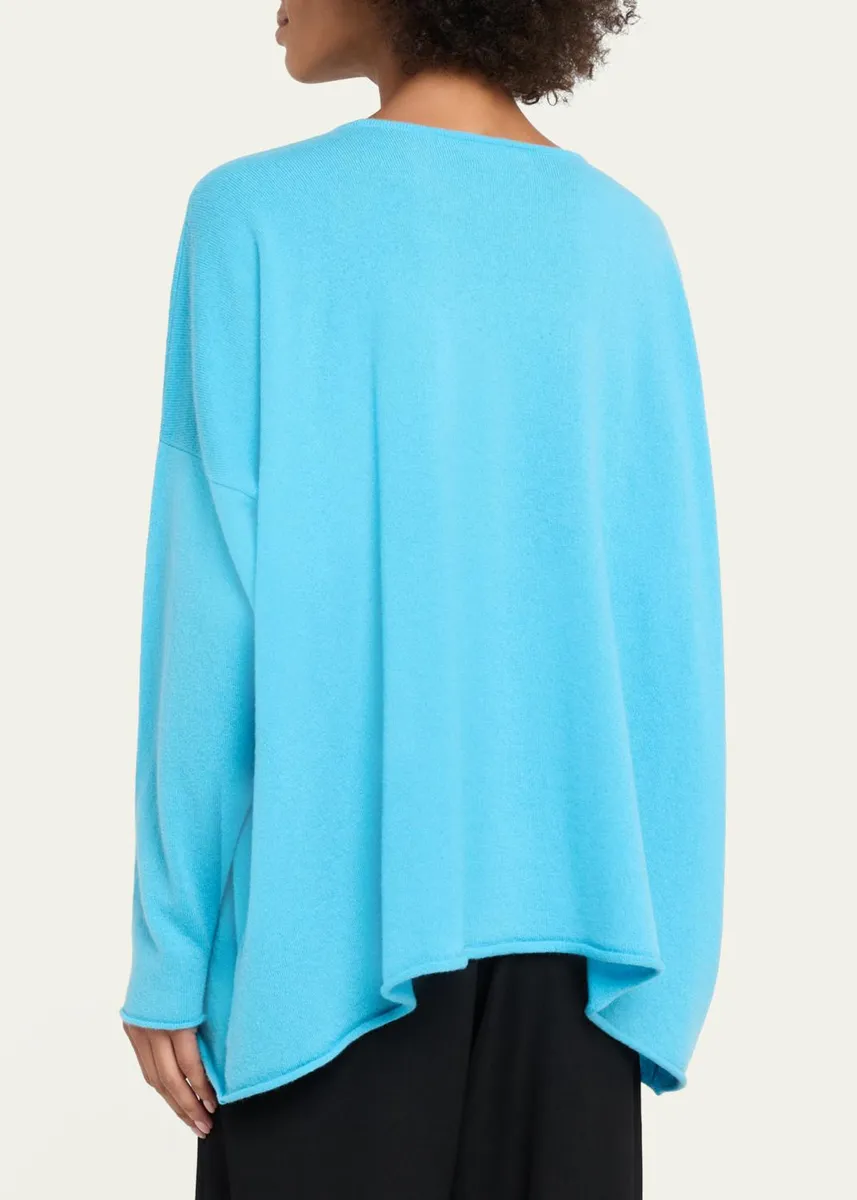 Eskandar Cashmere A-Line Bateau Neck Sweater - Long | Thumbnail 3