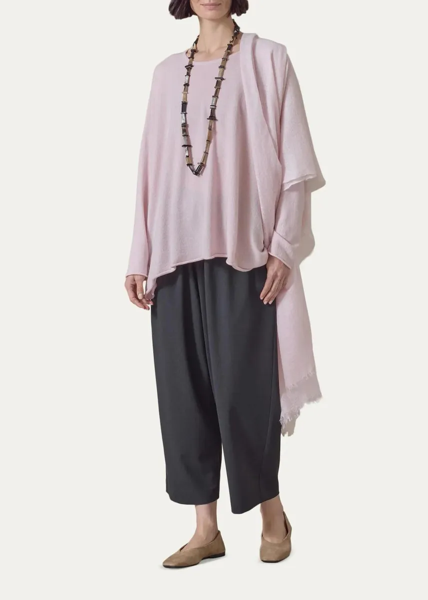 Eskandar Cashmere A-Line Bateau Neck Sweater - Long | Thumbnail 6