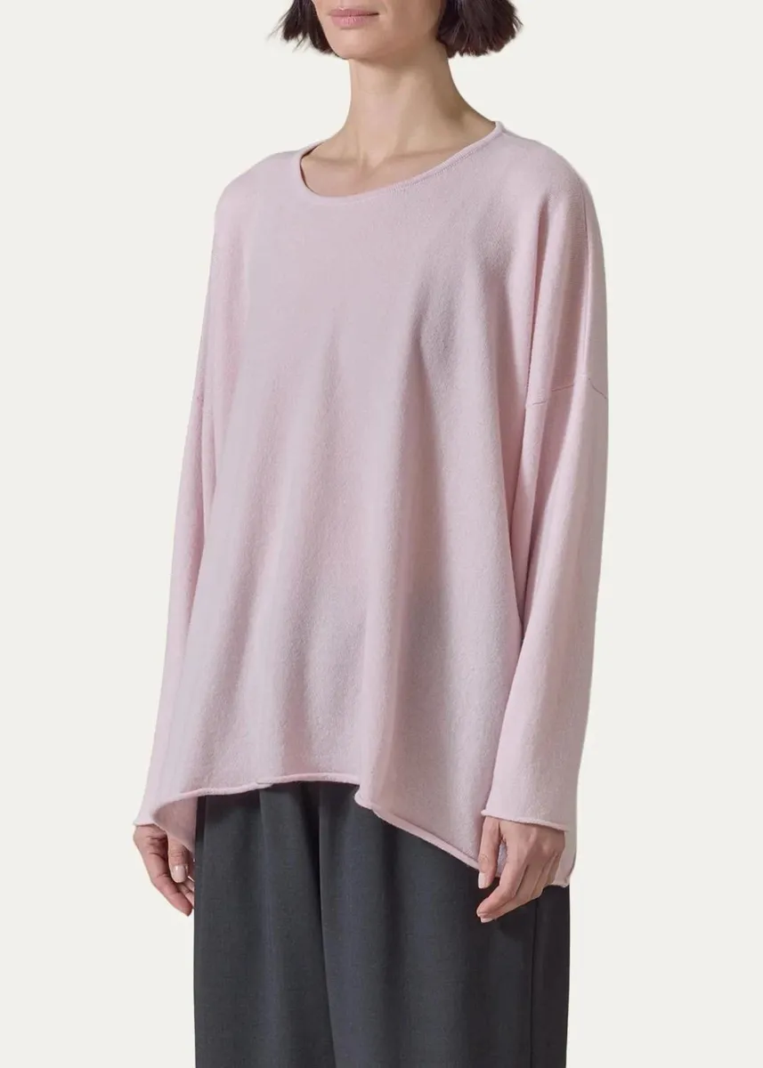 Eskandar Cashmere A-Line Bateau Neck Sweater - Long | Thumbnail 8