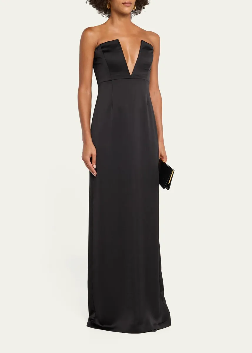 Ramy Brook Raquel Strapless Plunging Column Gown | Thumbnail 4