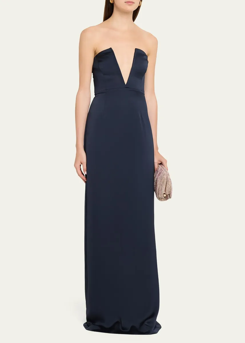 Ramy Brook Raquel Strapless Plunging Column Gown | Thumbnail 8