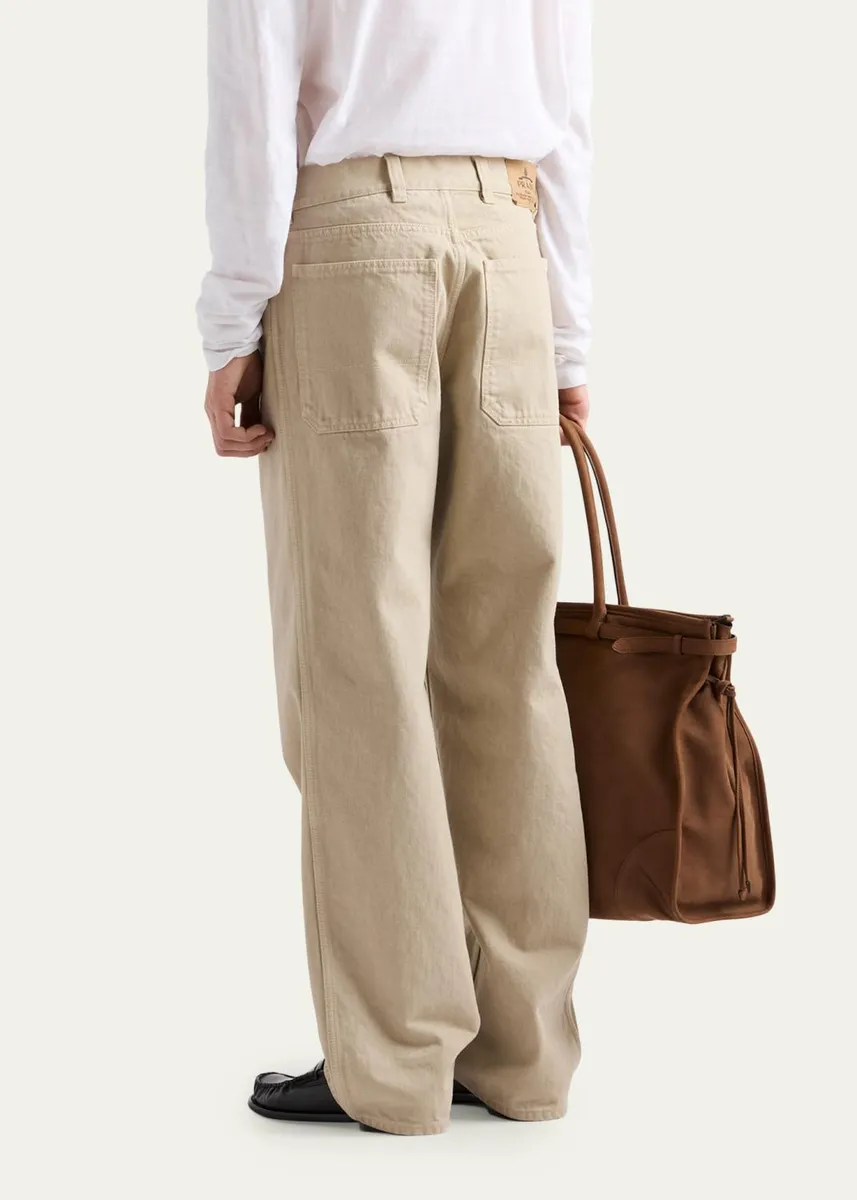 Prada Men's Wide Leg Denim Five-Pocket Pants | Thumbnail 3