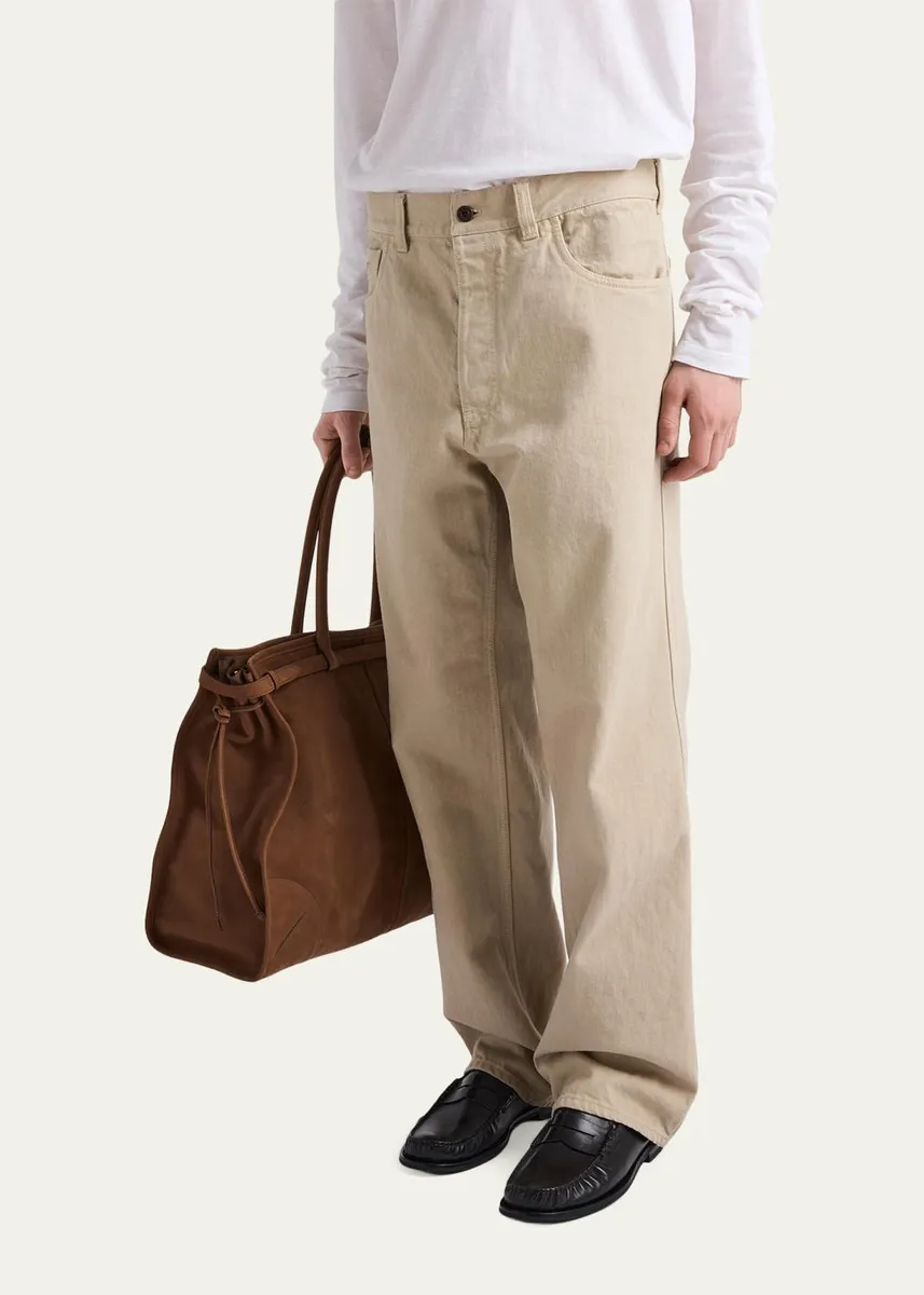 Prada Men's Wide Leg Denim Five-Pocket Pants | Thumbnail 4