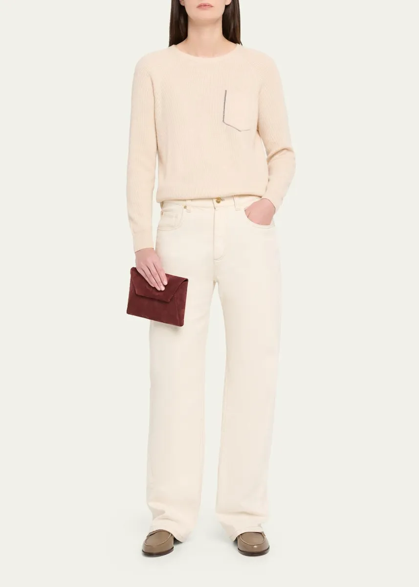 Brunello Cucinelli Suede Envelope Clutch Bag | Thumbnail 5 Brunello Cucinelli Suede Envelope Clutch Bag | Thumbnail 5