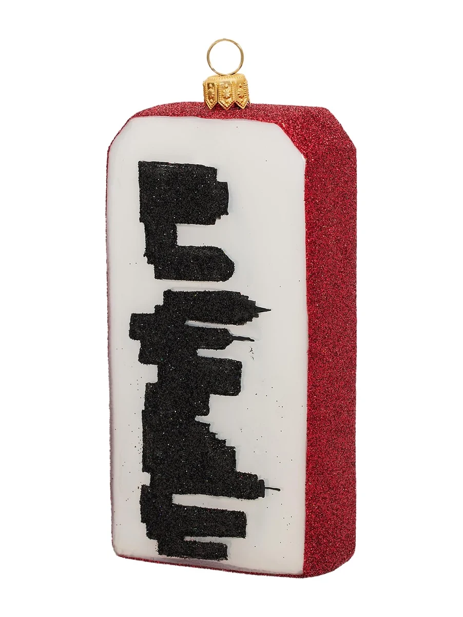 Joy To The World Collectibles Glass NYC Luggage Tag Ornament | Thumbnail 1 Joy To The World Collectibles Glass NYC Luggage Tag Ornament | Thumbnail 1