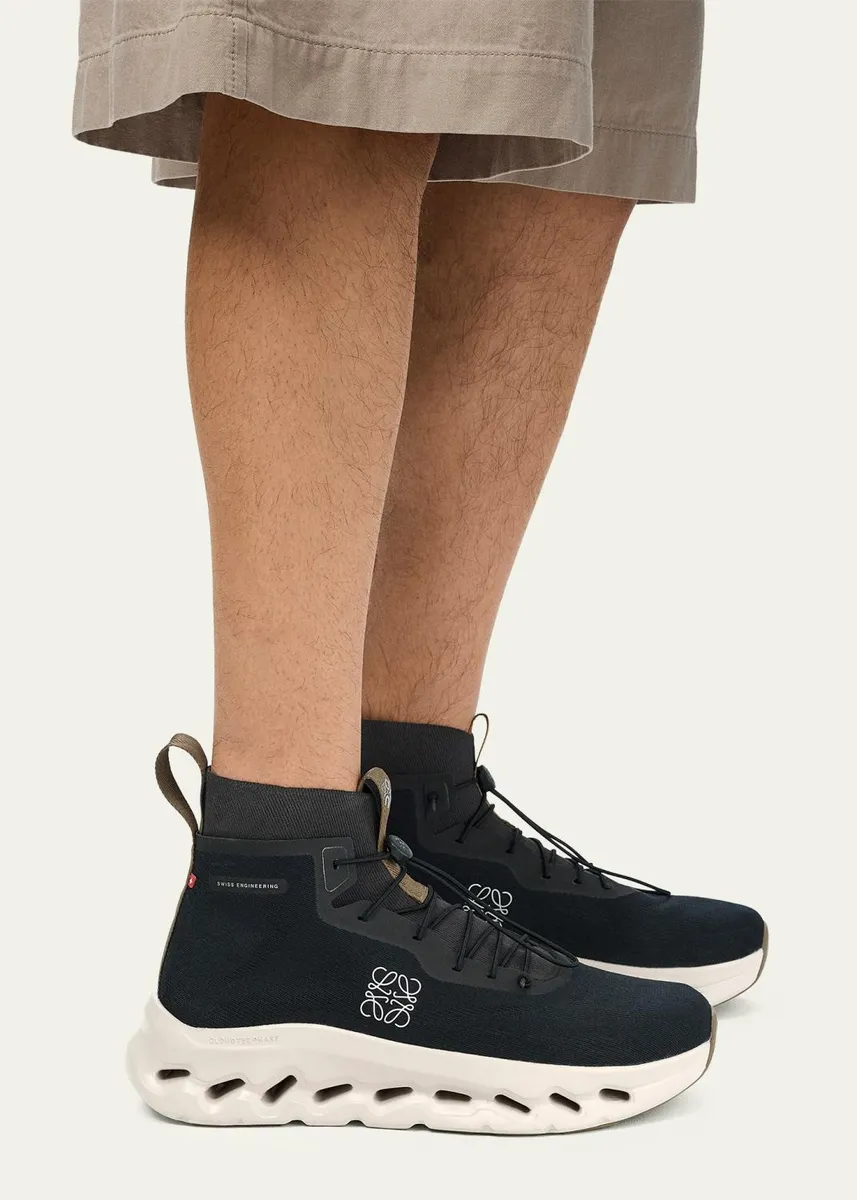 Loewe x On Men's Cloudtilt Hi Stretch-Knit Sneakers | Thumbnail 2 Loewe x On Men's Cloudtilt Hi Stretch-Knit Sneakers | Thumbnail 2