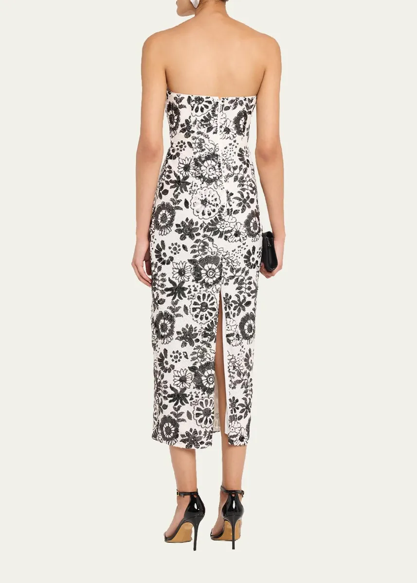 Ramy Brook Bonnie Strapless Floral Sequin Column Midi Dress | Thumbnail 3 Ramy Brook Bonnie Strapless Floral Sequin Column Midi Dress | Thumbnail 3
