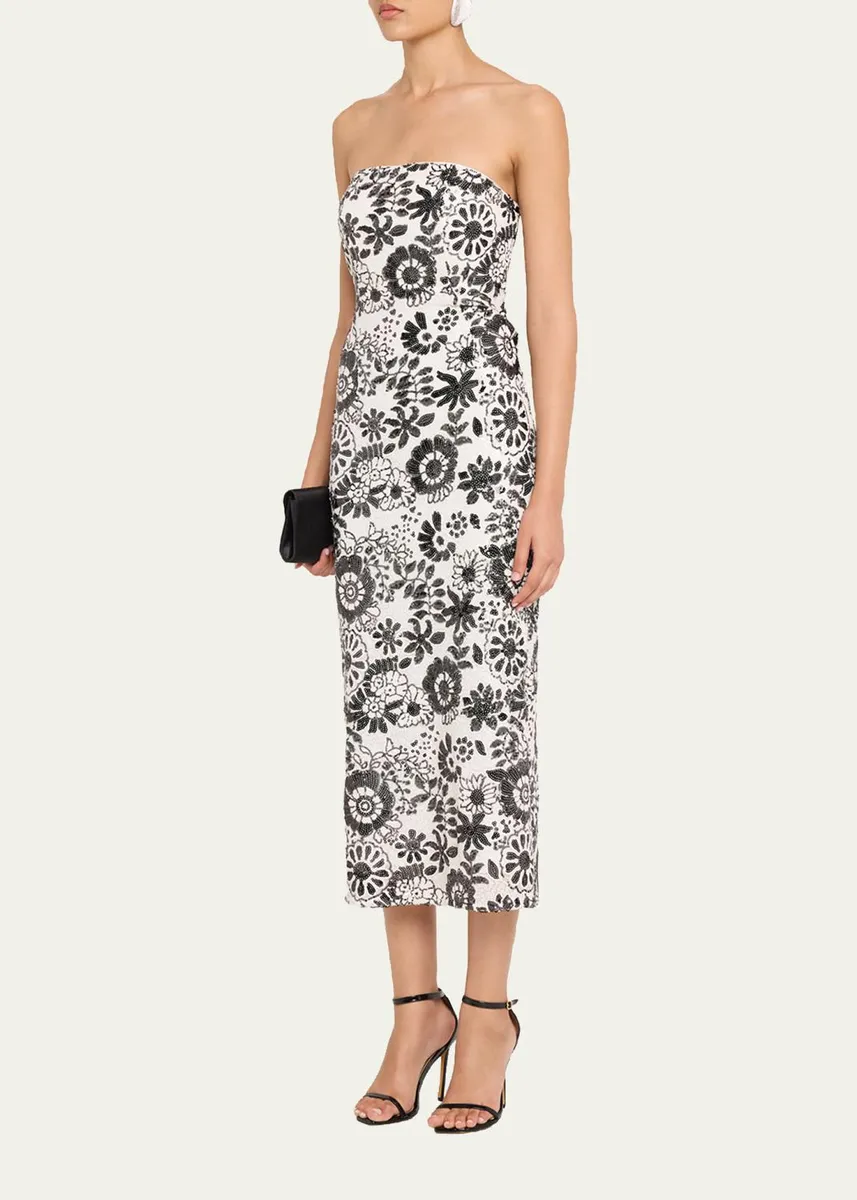 Ramy Brook Bonnie Strapless Floral Sequin Column Midi Dress | Thumbnail 4 Ramy Brook Bonnie Strapless Floral Sequin Column Midi Dress | Thumbnail 4
