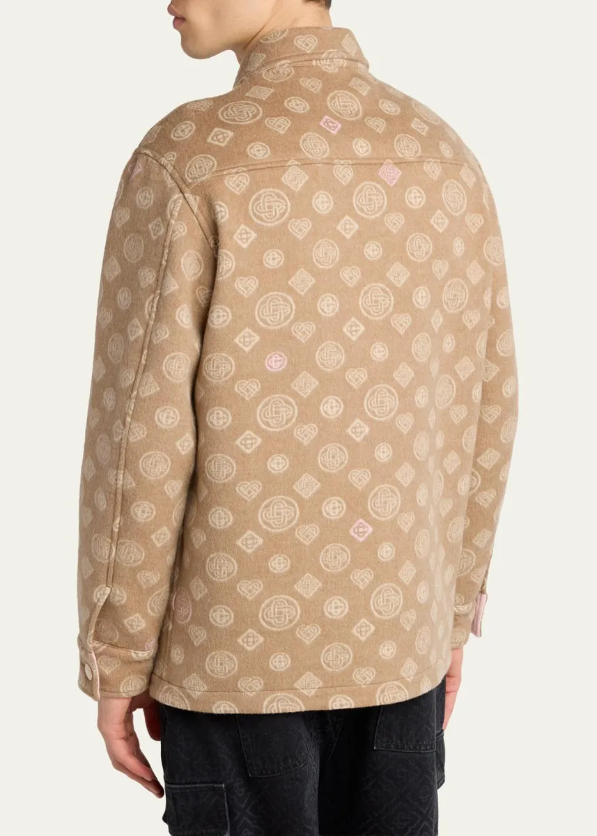 Casablanca Men's Wool Monogram Shirt Jacket | Thumbnail 3