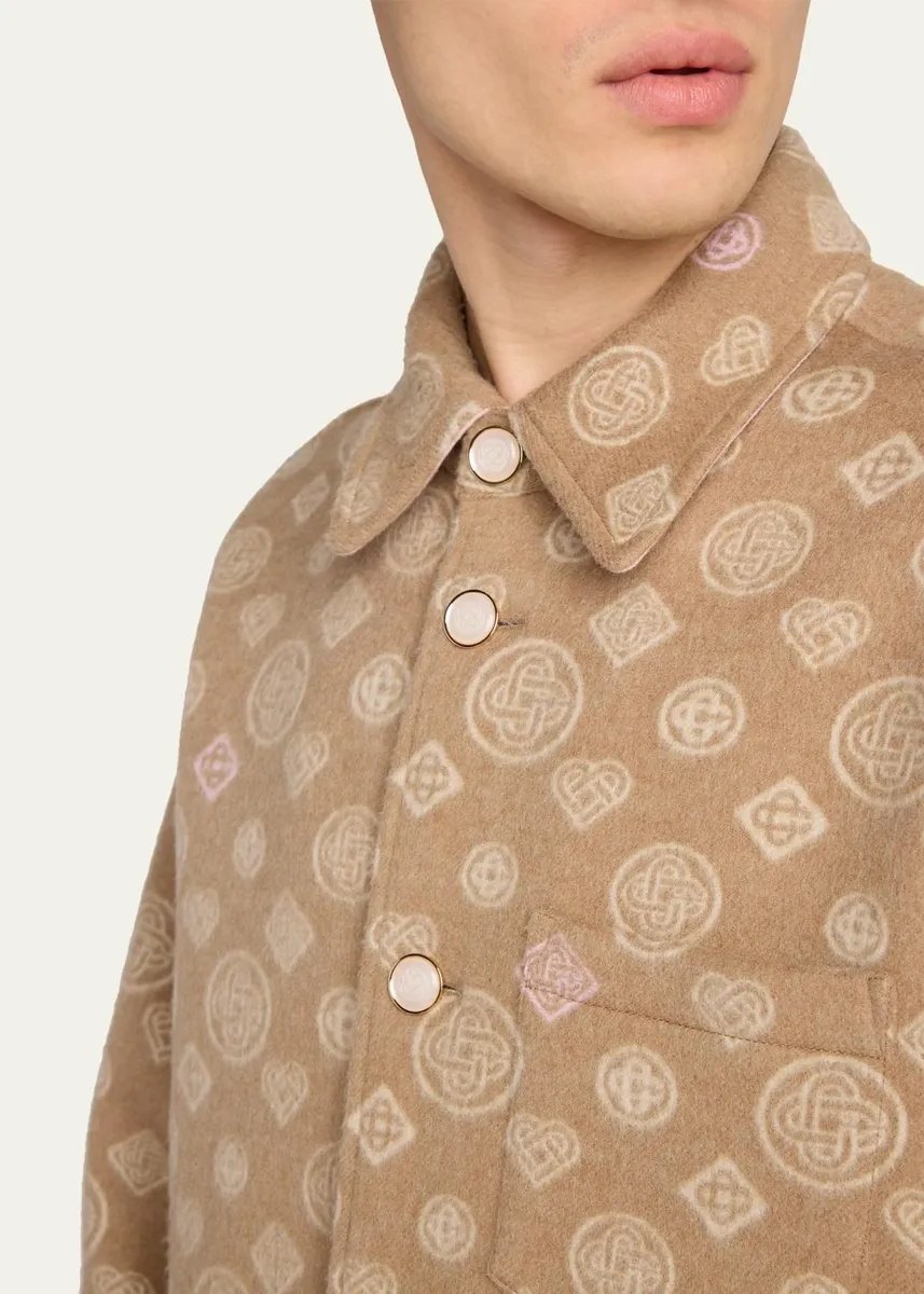 Casablanca Men's Wool Monogram Shirt Jacket | Thumbnail 5
