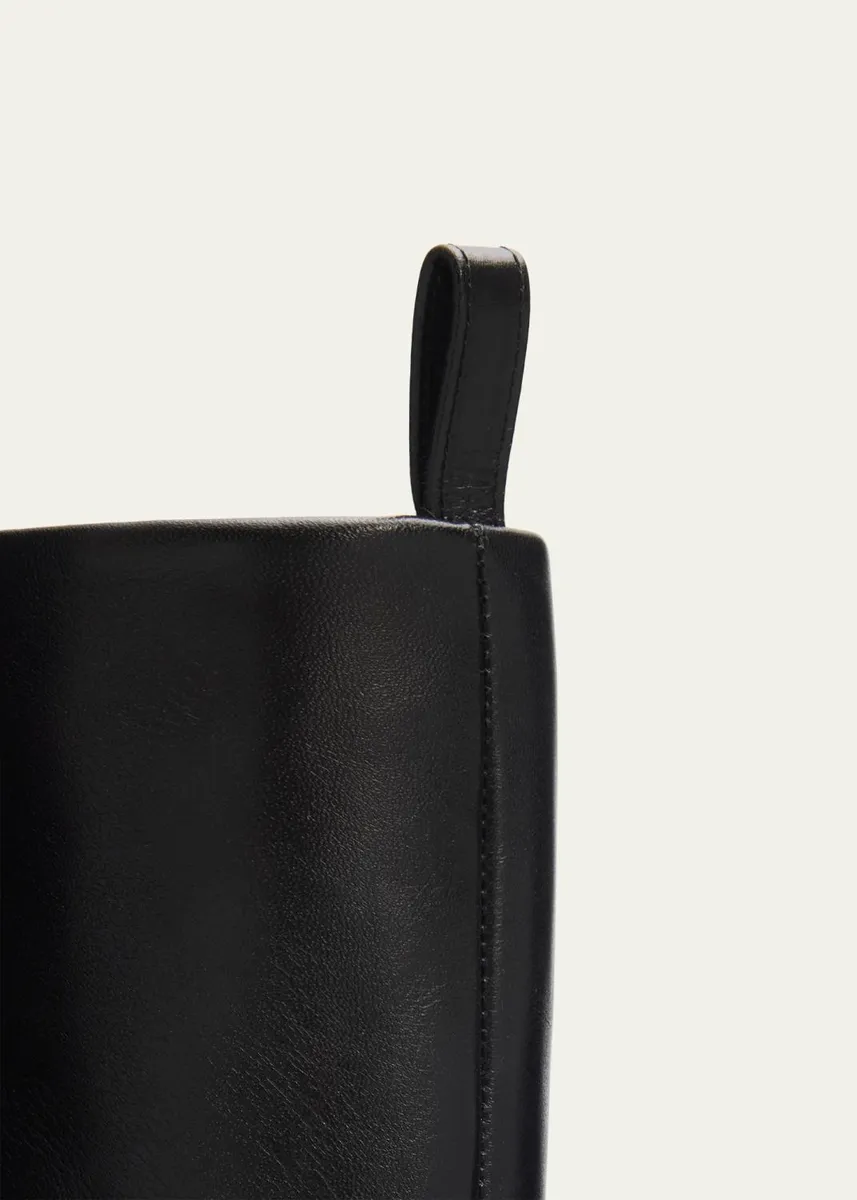 Manolo Blahnik 50mm Leather Knee-High Low-Heel Boots | Thumbnail 3