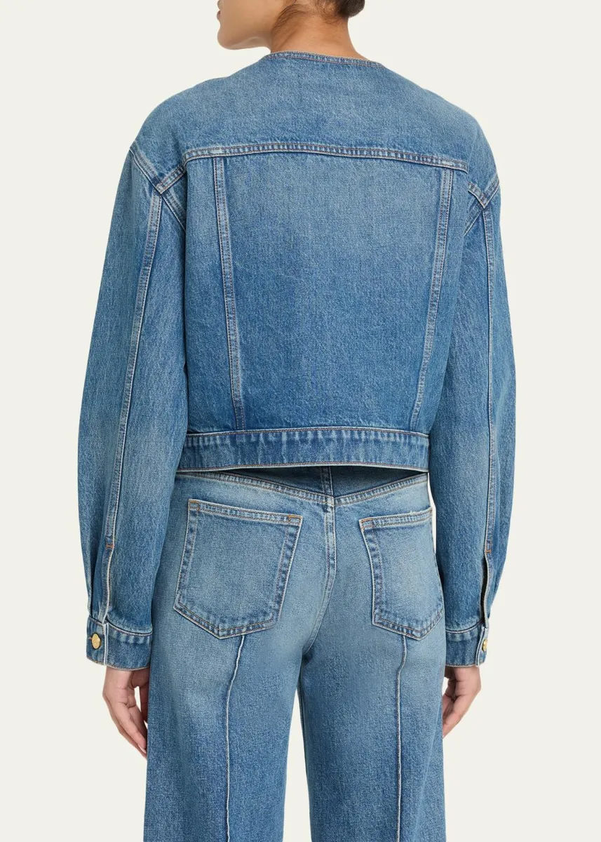 Ulla Johnson The Brair Denim Collarless Jacket | Thumbnail 3