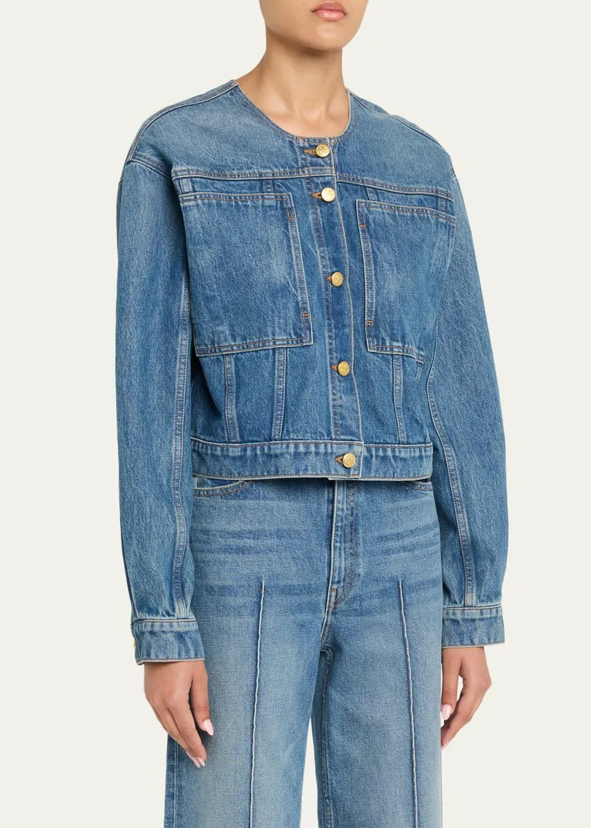 Ulla Johnson The Brair Denim Collarless Jacket | Thumbnail 4