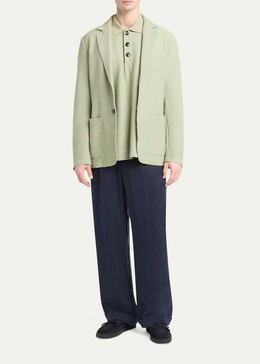 Giorgio Armani Men's Seersucker Patch-Pocket Blazer | Thumbnail 2