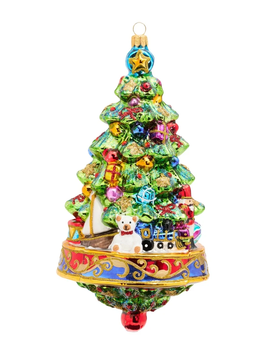 John Huras Decorated Christmas Tree Glass Ornament