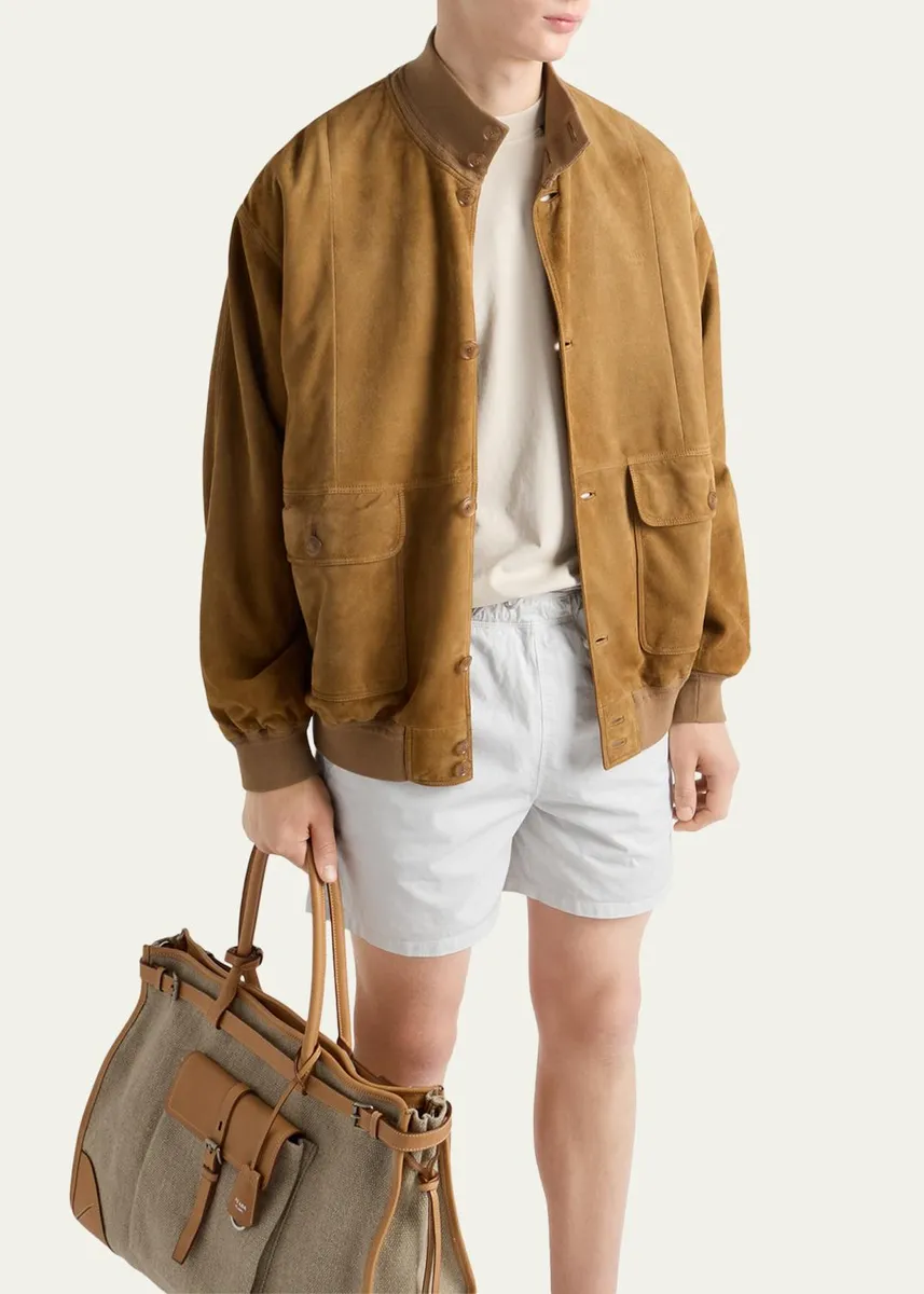 Prada Men's Cotton Twill Stretch Swim Trunks | Thumbnail 4 Prada Men's Cotton Twill Stretch Swim Trunks | Thumbnail 4