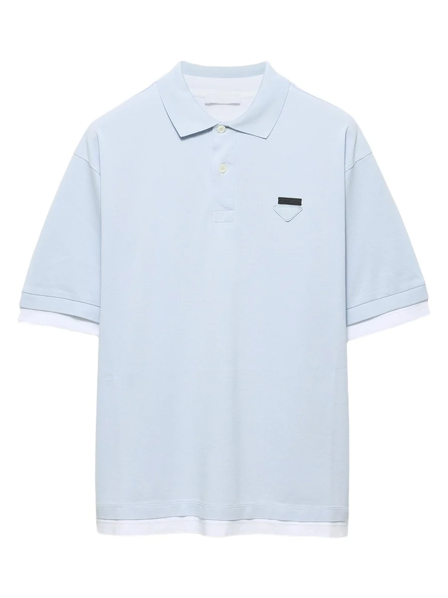 Prada Men's Double-Layer Polo Shirt