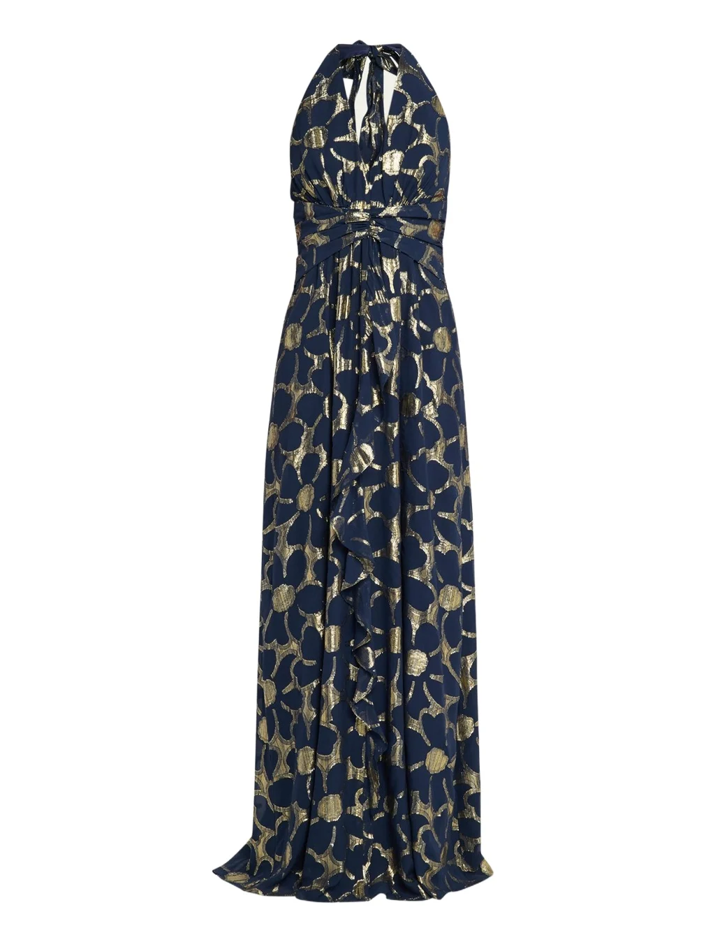 Stephanie Metallic Floral Halter Maxi Dress Stephanie Metallic Floral Halter Maxi Dress