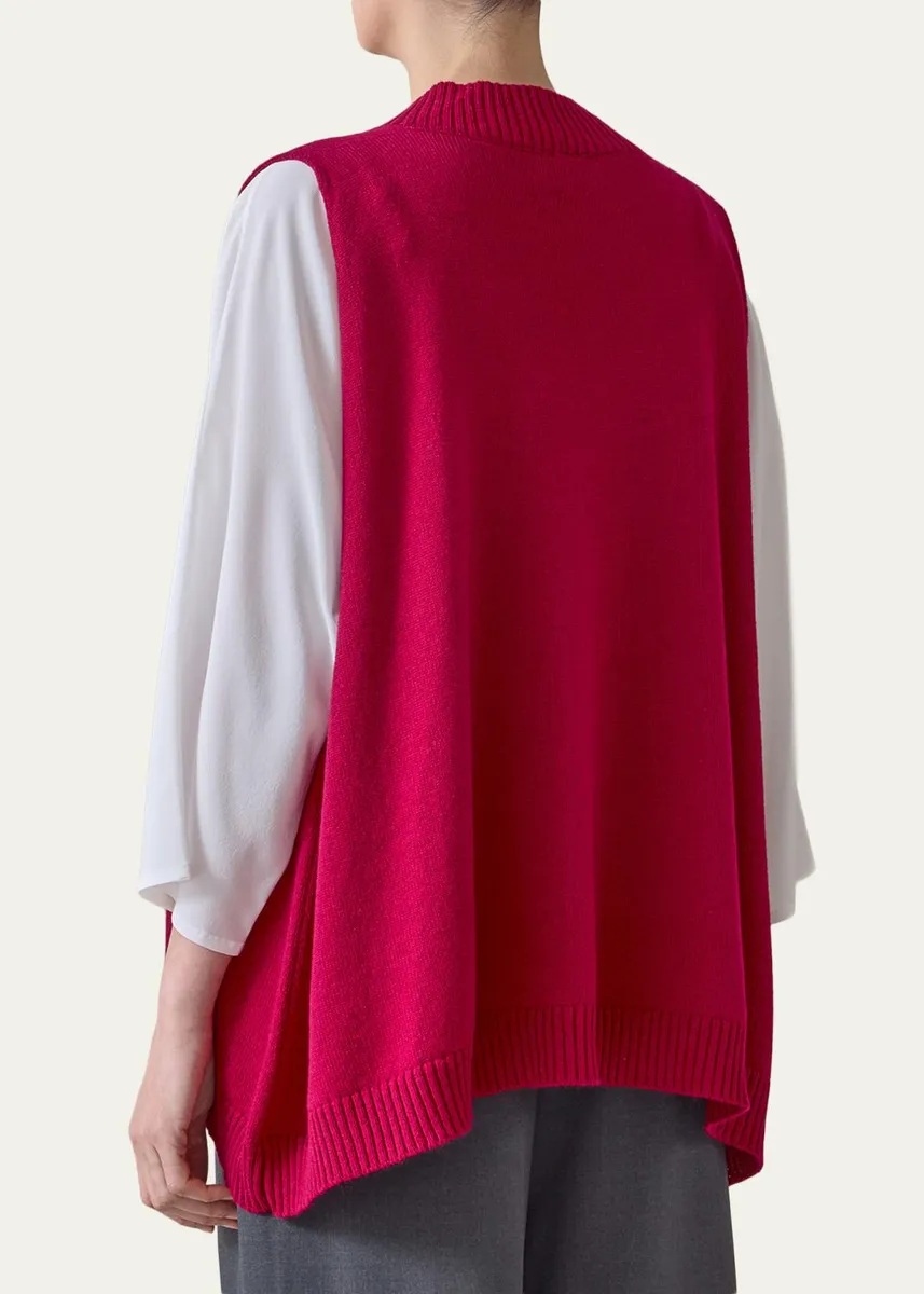 Eskandar Cashmere A-Line Sleeveless Deep V-Neck Sweater | Thumbnail 3 Eskandar Cashmere A-Line Sleeveless Deep V-Neck Sweater | Thumbnail 3