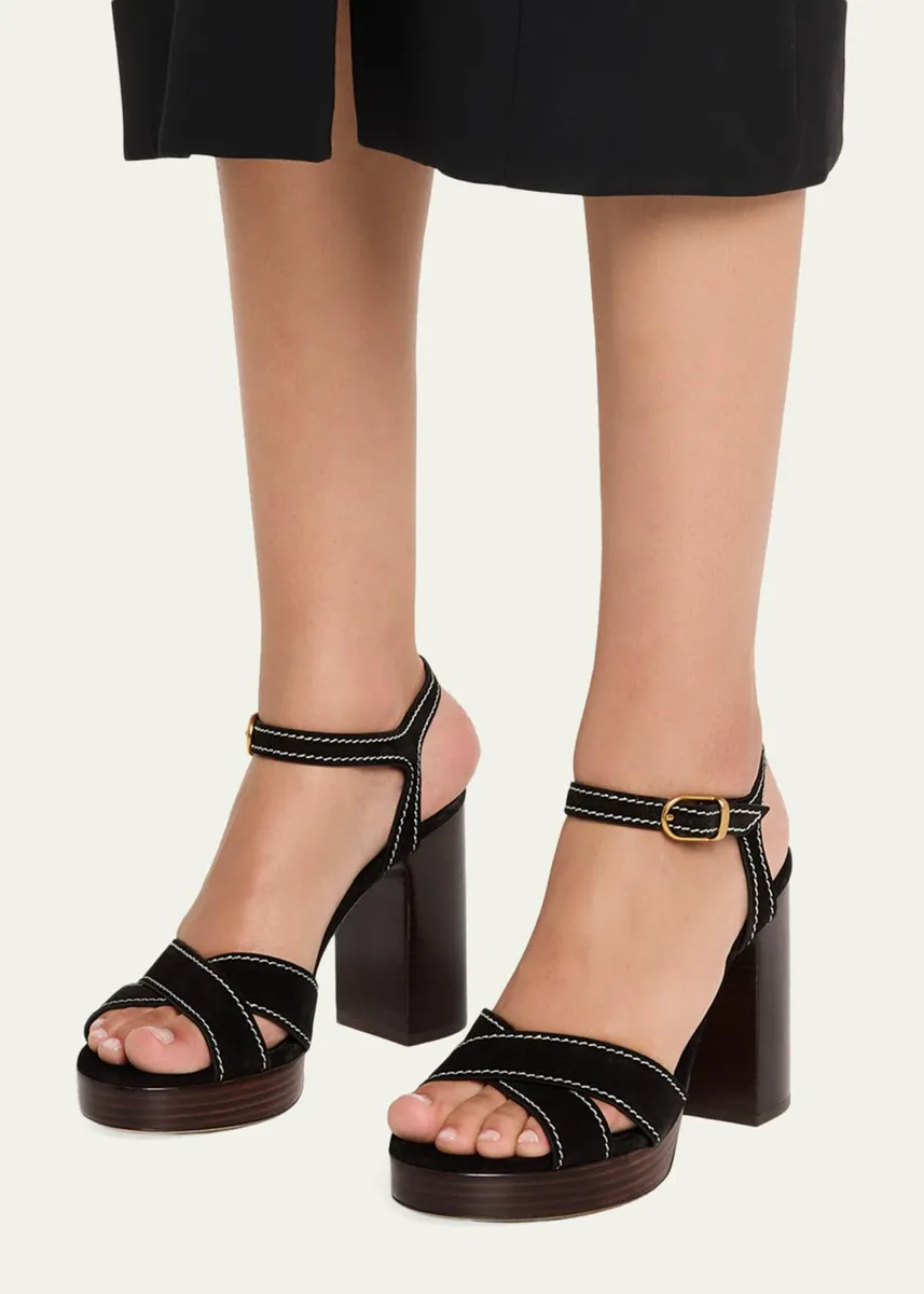 Stuart Weitzman 95mm Park Suede Platform Sandals | Thumbnail 2