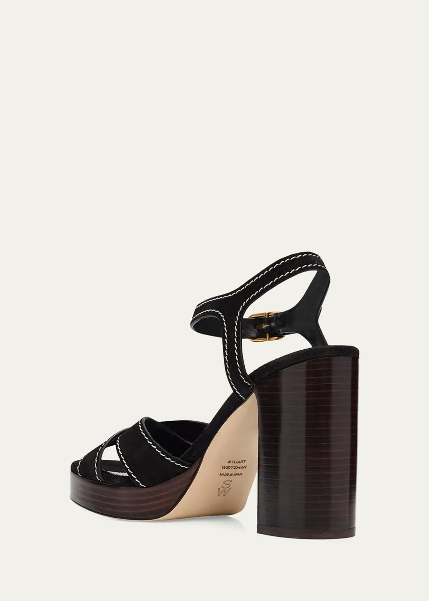 Stuart Weitzman 95mm Park Suede Platform Sandals | Thumbnail 4