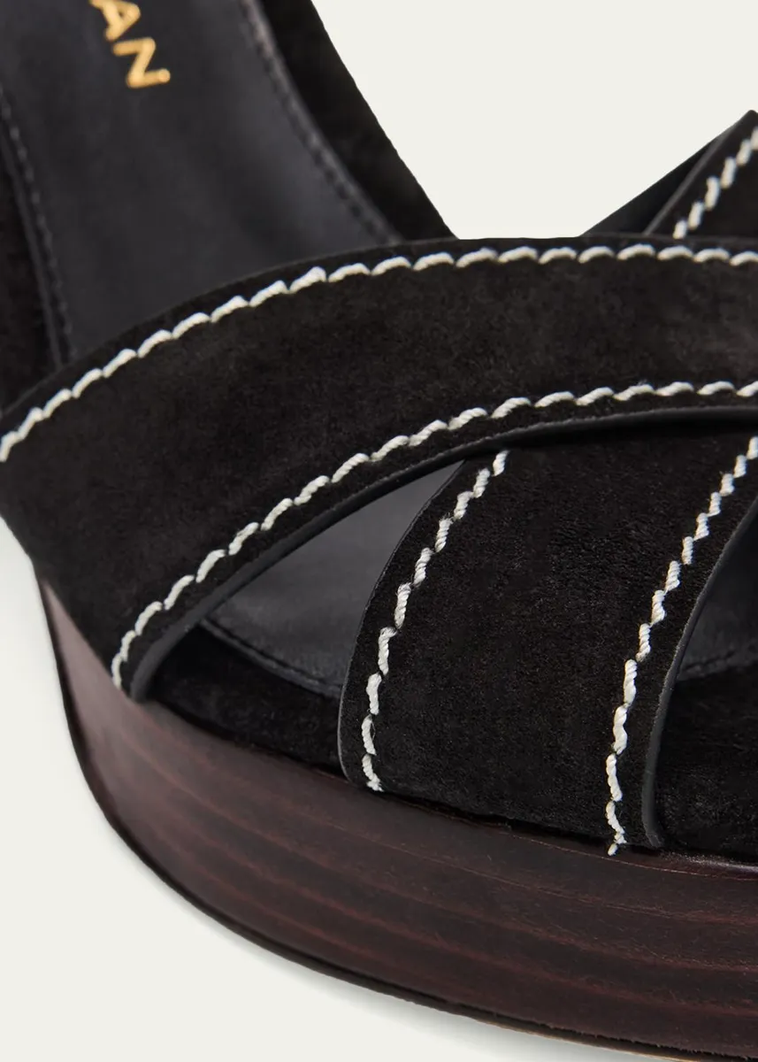 Stuart Weitzman 95mm Park Suede Platform Sandals | Thumbnail 5