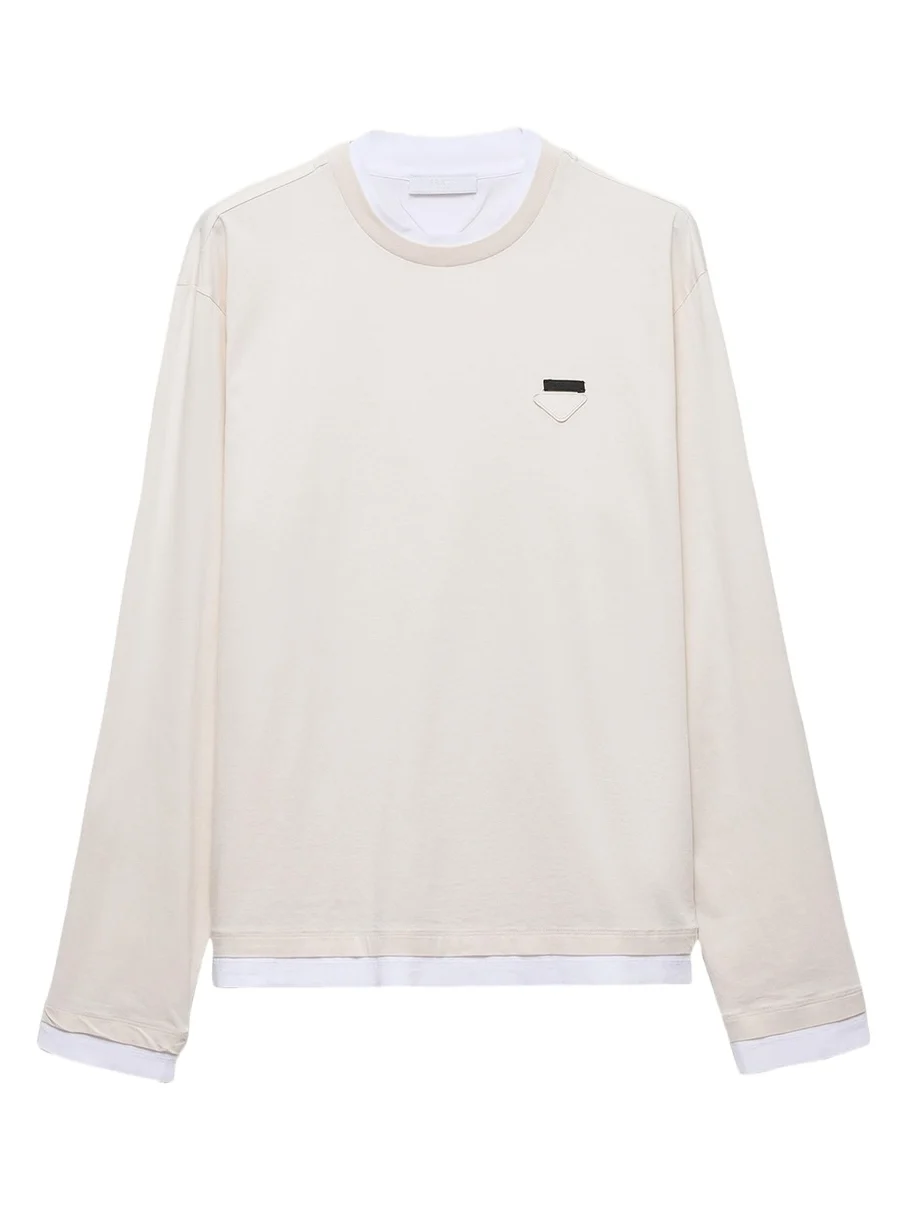 Prada Men's Jersey Long-Sleeve Crewneck T-Shirt