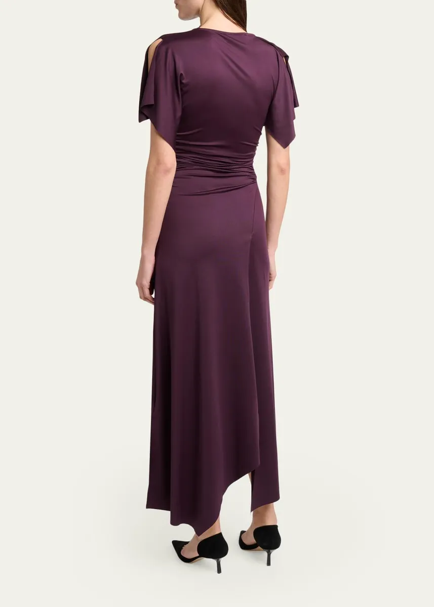Victoria Beckham Gathered Twisted Flutter-Sleeve Midi Dress | Thumbnail 3