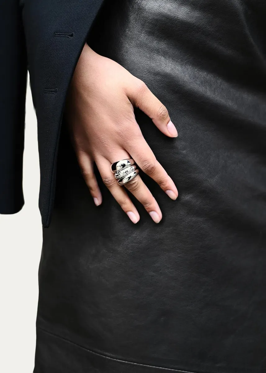 SIDNEY GARBER 18K White Gold 10mm French Dome Ring | Thumbnail 2