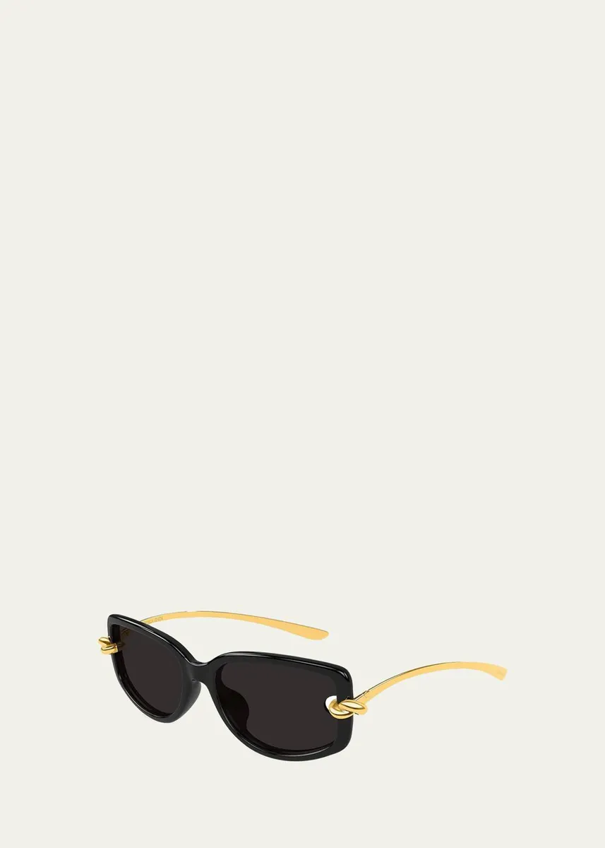 Bottega Veneta Temple Knot Rectangular Sunglasses | Thumbnail 2