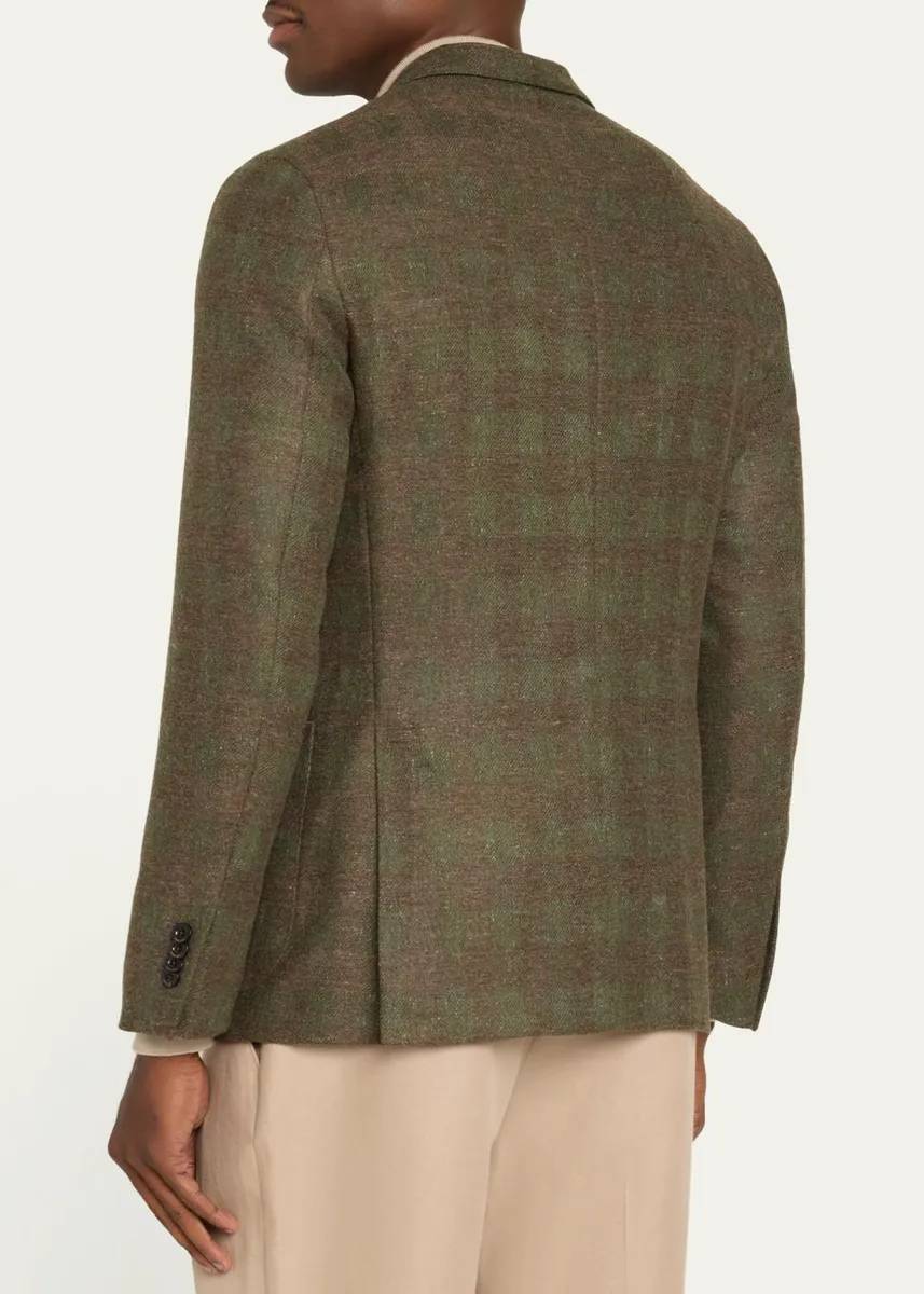 Boglioli Men's K-Jacket Plaid Single-Breasted Sport Coat | Thumbnail 3 Boglioli Men's K-Jacket Plaid Single-Breasted Sport Coat | Thumbnail 3
