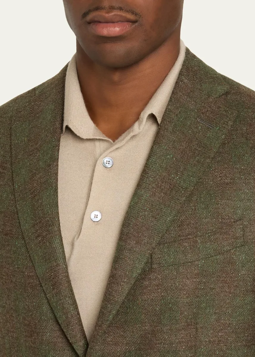Boglioli Men's K-Jacket Plaid Single-Breasted Sport Coat | Thumbnail 5 Boglioli Men's K-Jacket Plaid Single-Breasted Sport Coat | Thumbnail 5