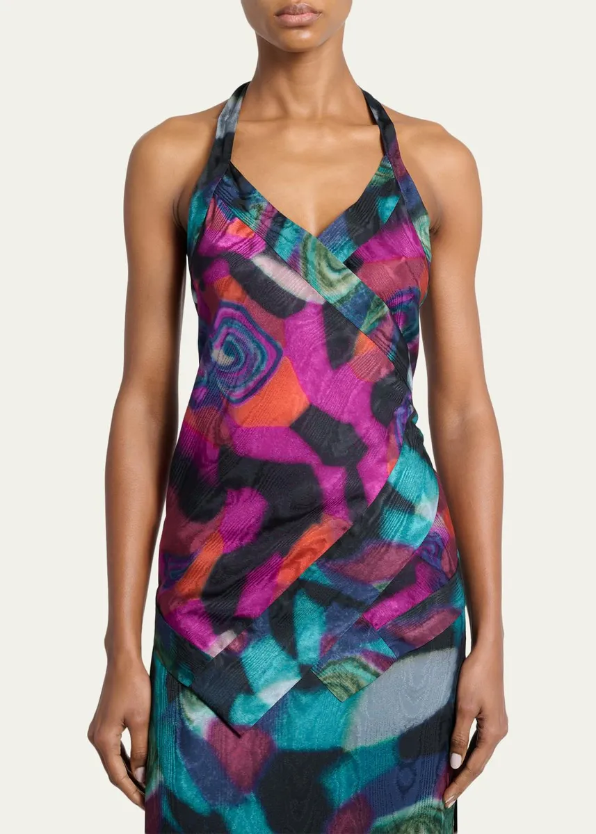 Dries Van Noten Halter Marble-Print Top | Thumbnail 4 Dries Van Noten Halter Marble-Print Top | Thumbnail 4