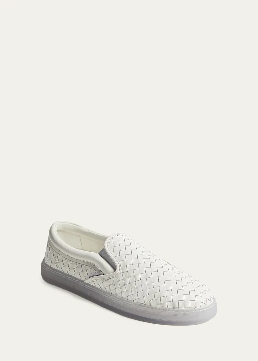 Bottega Veneta Men's Serena Intrecciato Leather Slip-On Sneakers | Thumbnail 2 Bottega Veneta Men's Serena Intrecciato Leather Slip-On Sneakers | Thumbnail 2