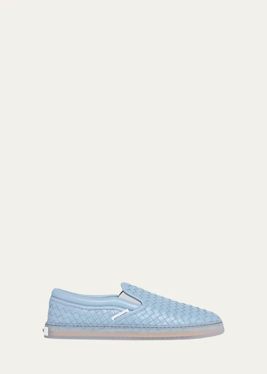 Bottega Veneta Men's Serena Intrecciato Leather Slip-On Sneakers | Thumbnail 4 Bottega Veneta Men's Serena Intrecciato Leather Slip-On Sneakers | Thumbnail 4