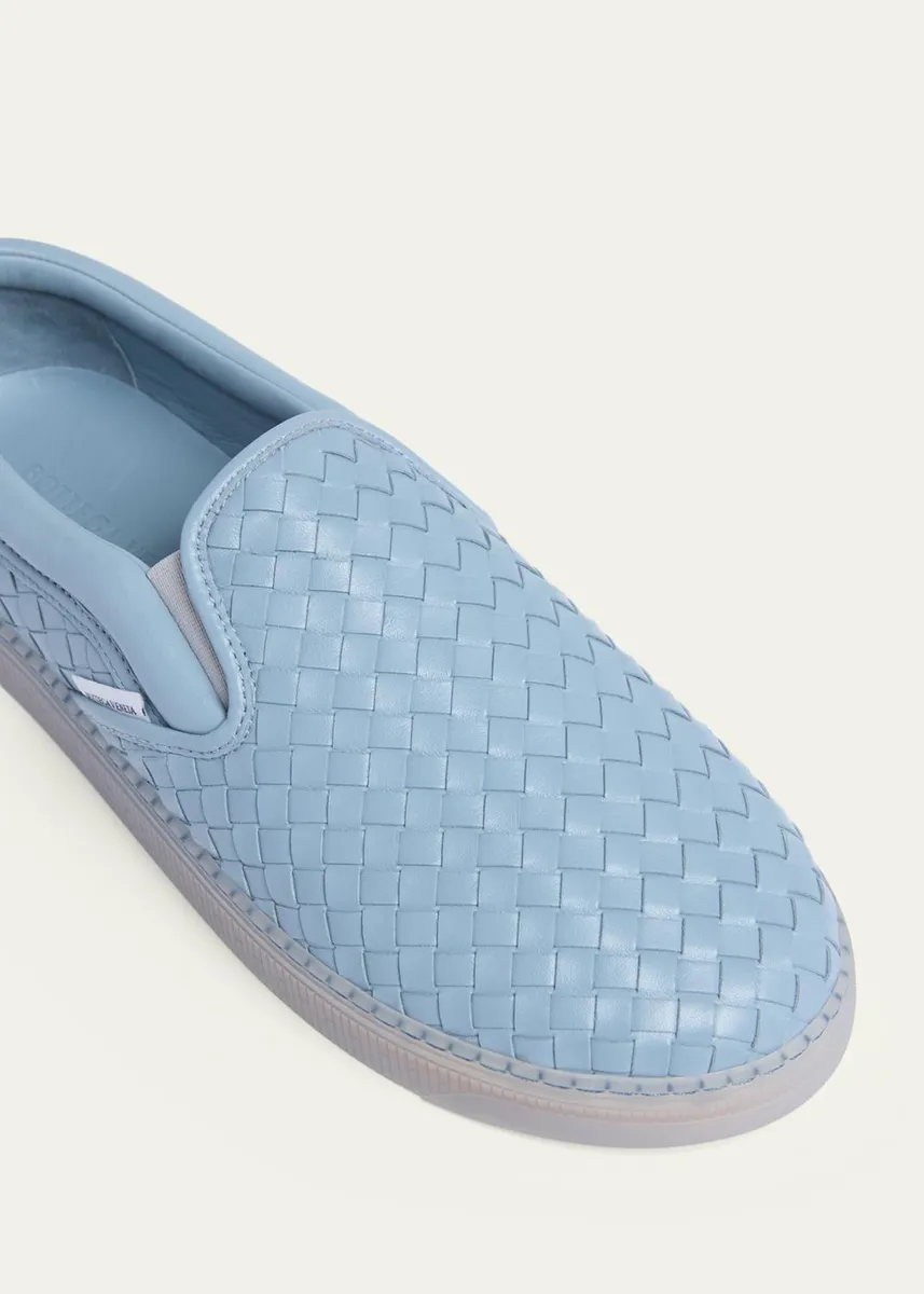 Bottega Veneta Men's Serena Intrecciato Leather Slip-On Sneakers | Thumbnail 8 Bottega Veneta Men's Serena Intrecciato Leather Slip-On Sneakers | Thumbnail 8