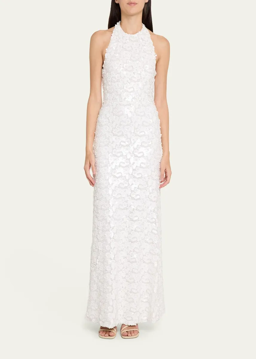 Ramy Brook Giada Sequin Halter Column Gown | Thumbnail 2 Ramy Brook Giada Sequin Halter Column Gown | Thumbnail 2