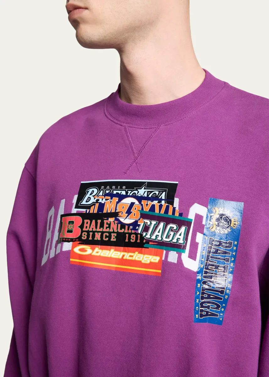 Balenciaga Men's Overlapping Logo Crewneck Sweatshirt | Thumbnail 5