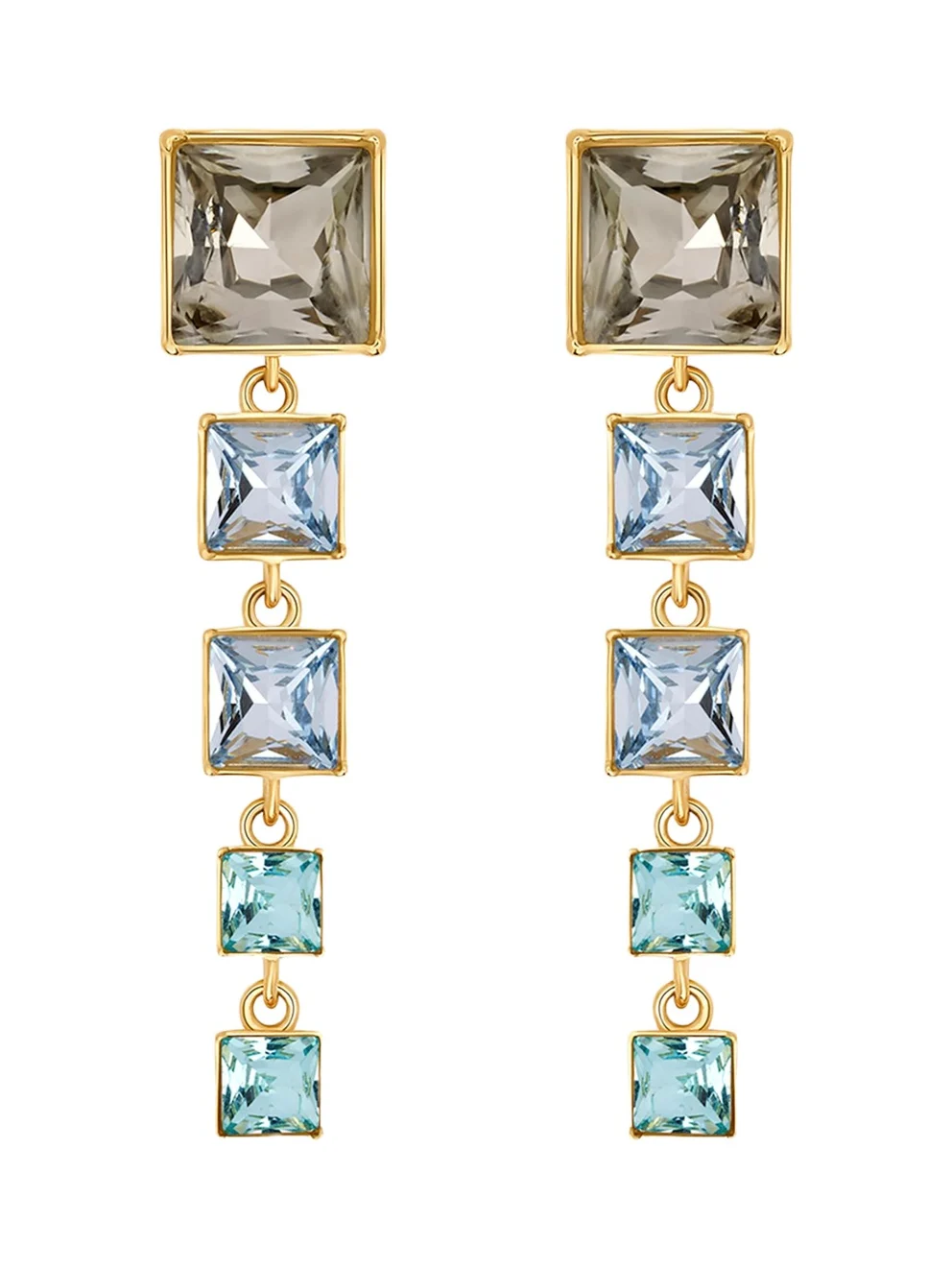 Oscar de la Renta Square-Cut Rhinestone Dangle Earrings