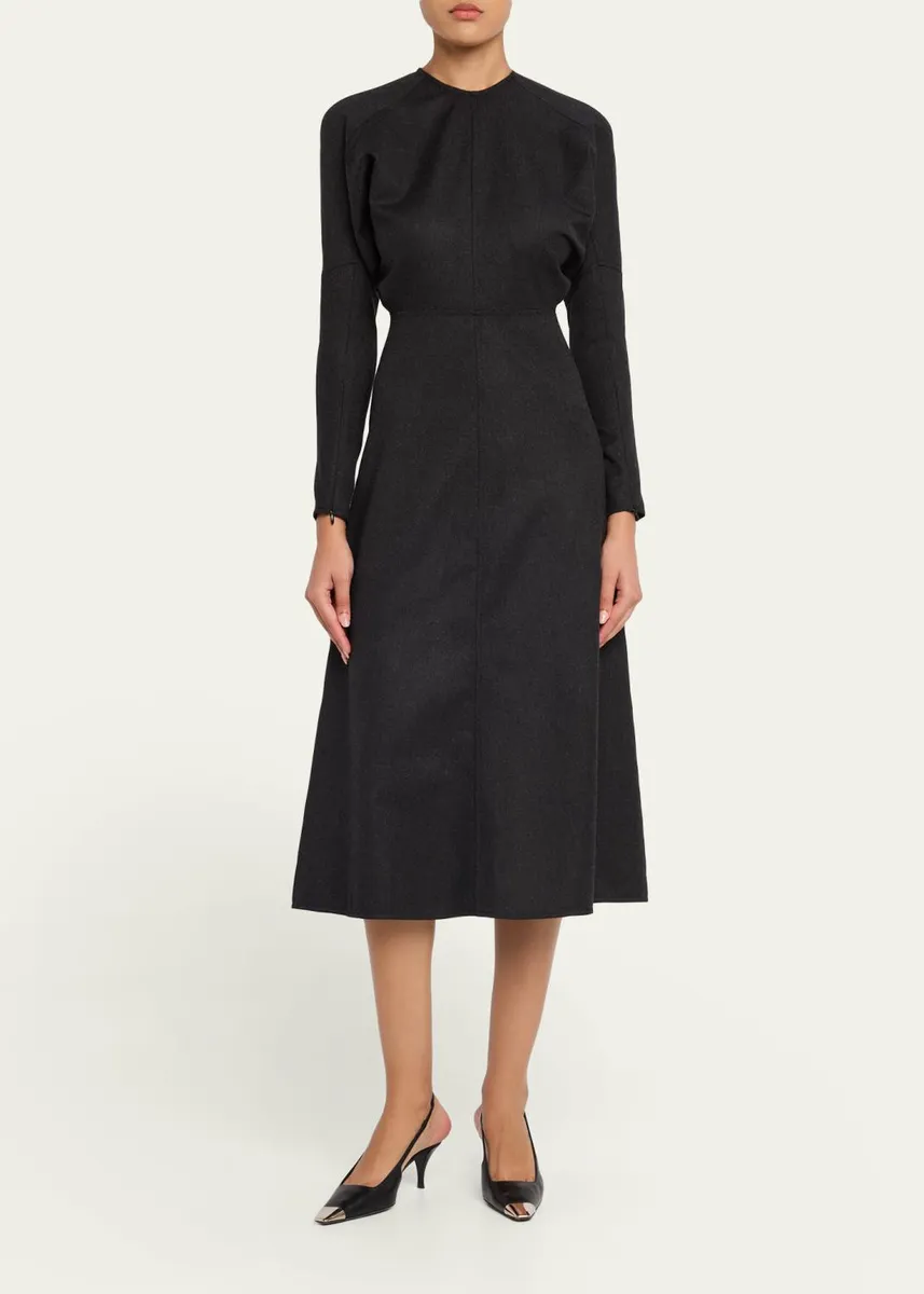 Victoria Beckham Dolman-Sleeve A-Line Midi Dress | Thumbnail 2