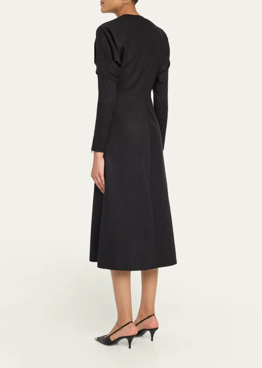 Victoria Beckham Dolman-Sleeve A-Line Midi Dress | Thumbnail 3