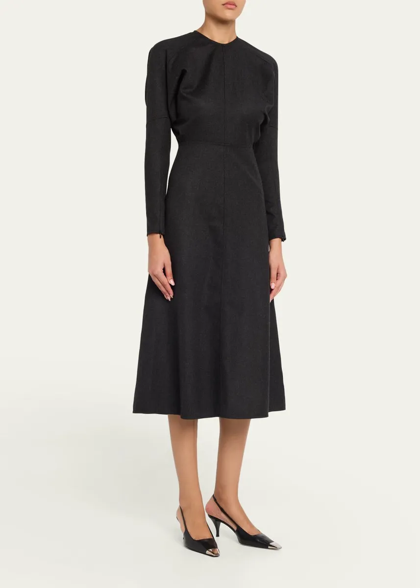 Victoria Beckham Dolman-Sleeve A-Line Midi Dress | Thumbnail 4