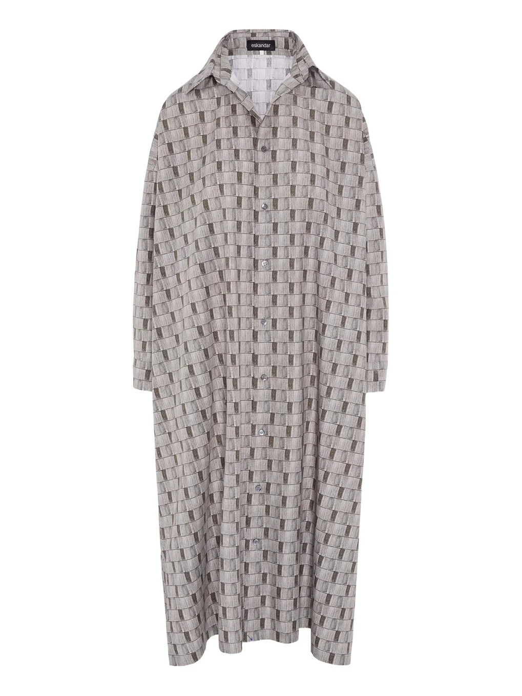 Geometric-Print Cotton Midi Shirtdress