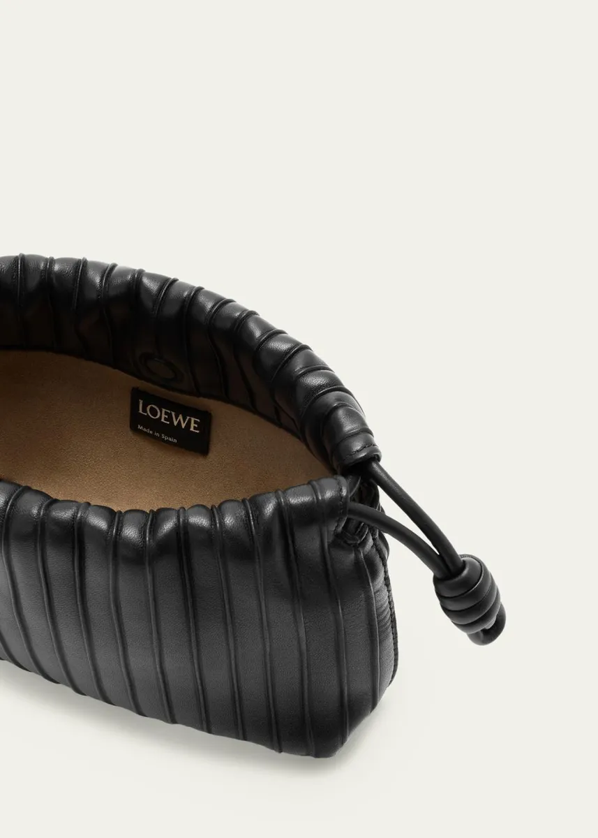 Loewe Flamenco Pleated Shoulder Bag in Napa Leather | Thumbnail 3