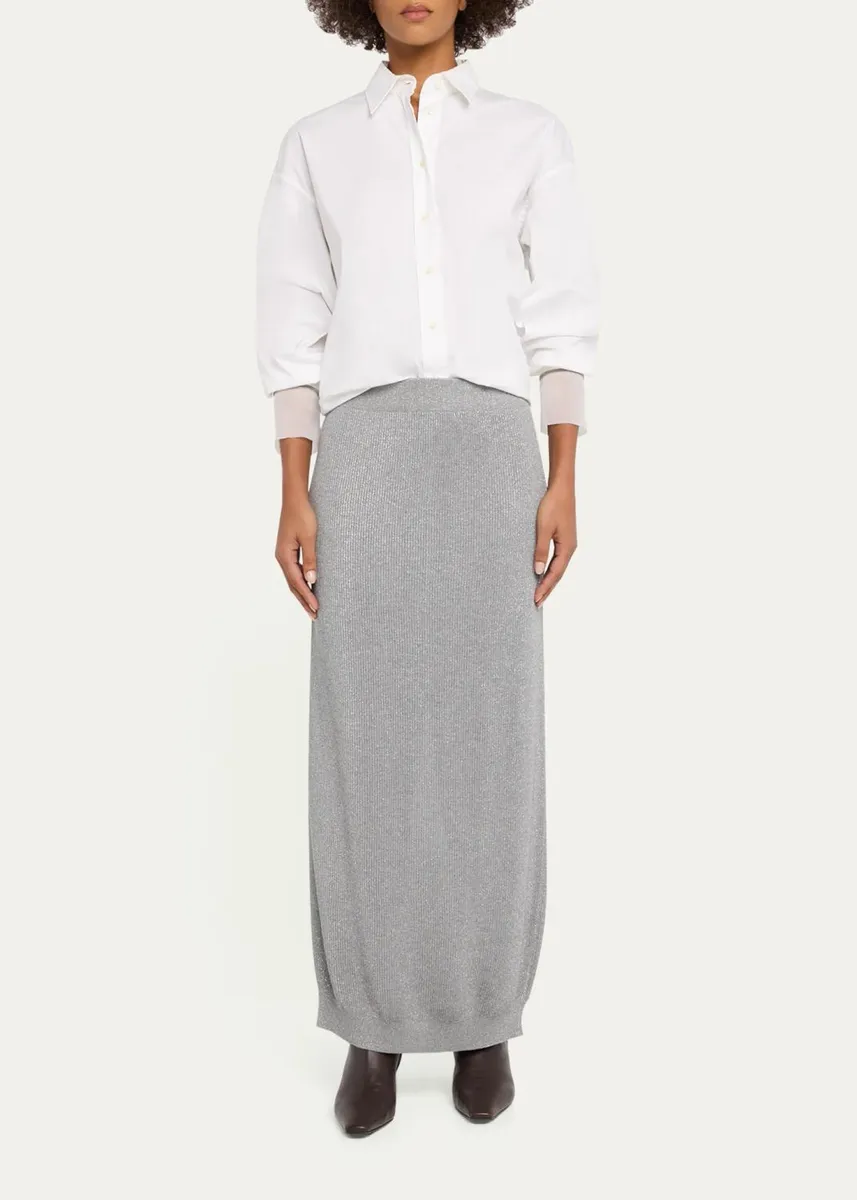 Brunello Cucinelli Sparkle Rib Knit Maxi Skirt | Thumbnail 2 Brunello Cucinelli Sparkle Rib Knit Maxi Skirt | Thumbnail 2
