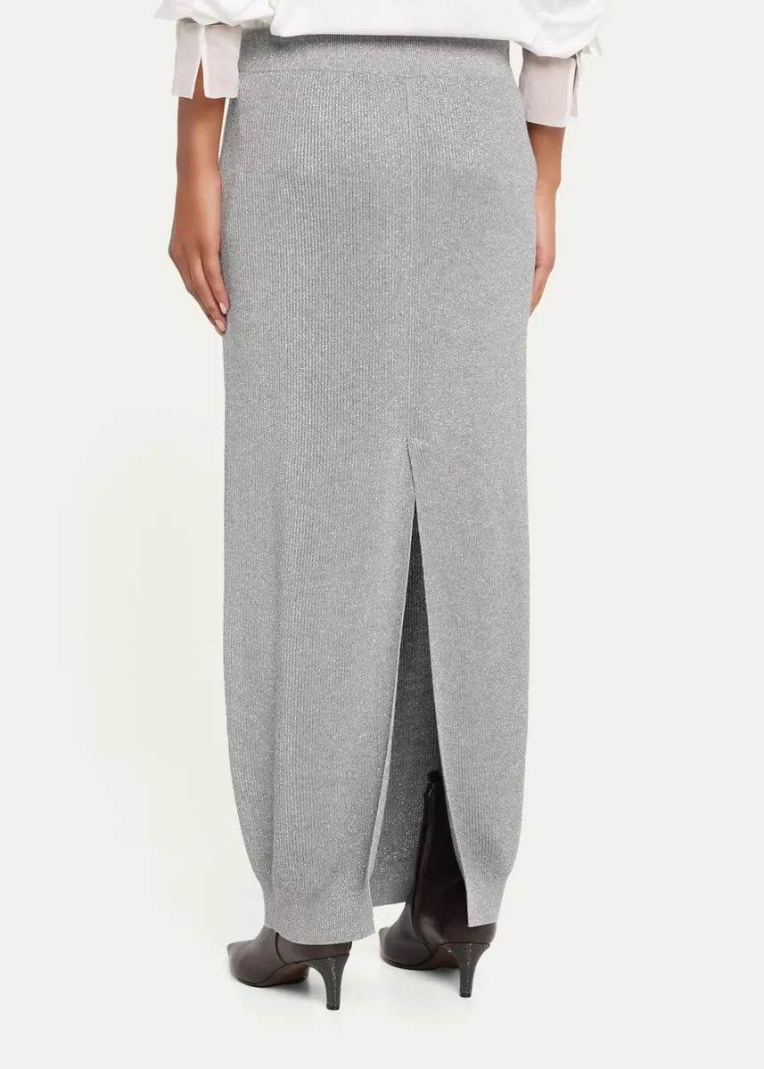 Brunello Cucinelli Sparkle Rib Knit Maxi Skirt | Thumbnail 3 Brunello Cucinelli Sparkle Rib Knit Maxi Skirt | Thumbnail 3