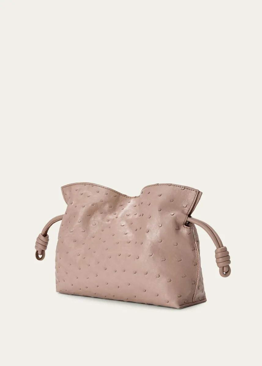 Loewe Flamenco Mini Clutch Bag in Ostrich Leather | Thumbnail 2